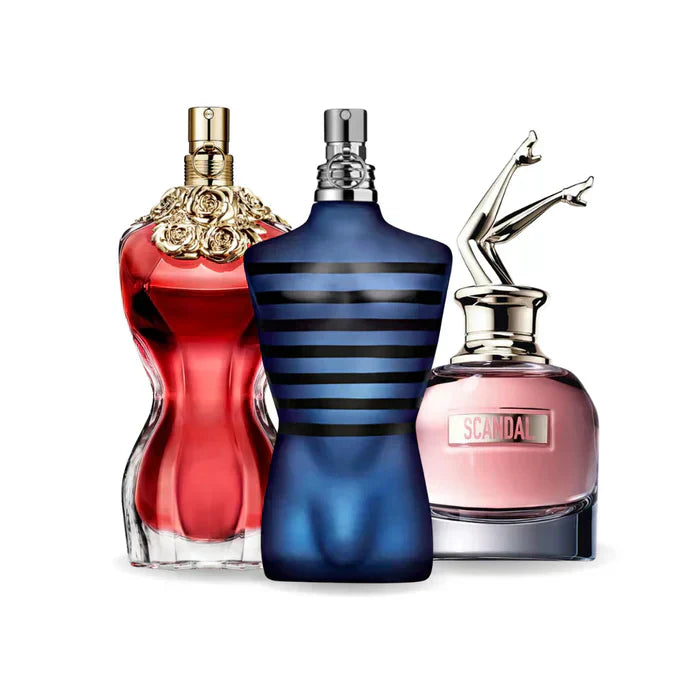 Paquete de 3 perfumes: LA BELLE, ULTRA MALE e Gaultier SCANDAL 100ml