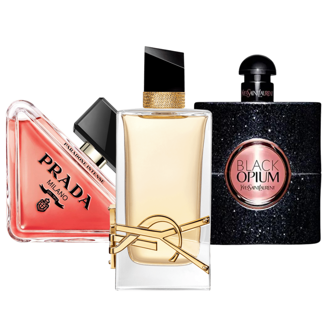 Paquete de 3 perfumes: Prada Paradoxe, Black Opium Yves Saint Laurent, Libre (Eau de Parfum)